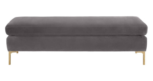 Daphne Grey Velvet Bench