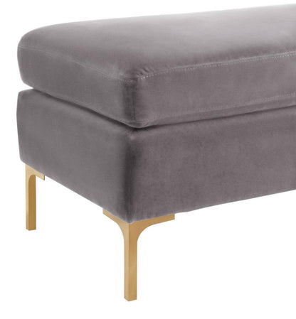 Daphne Grey Velvet Bench