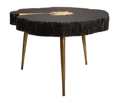 Table basse noire et laiton