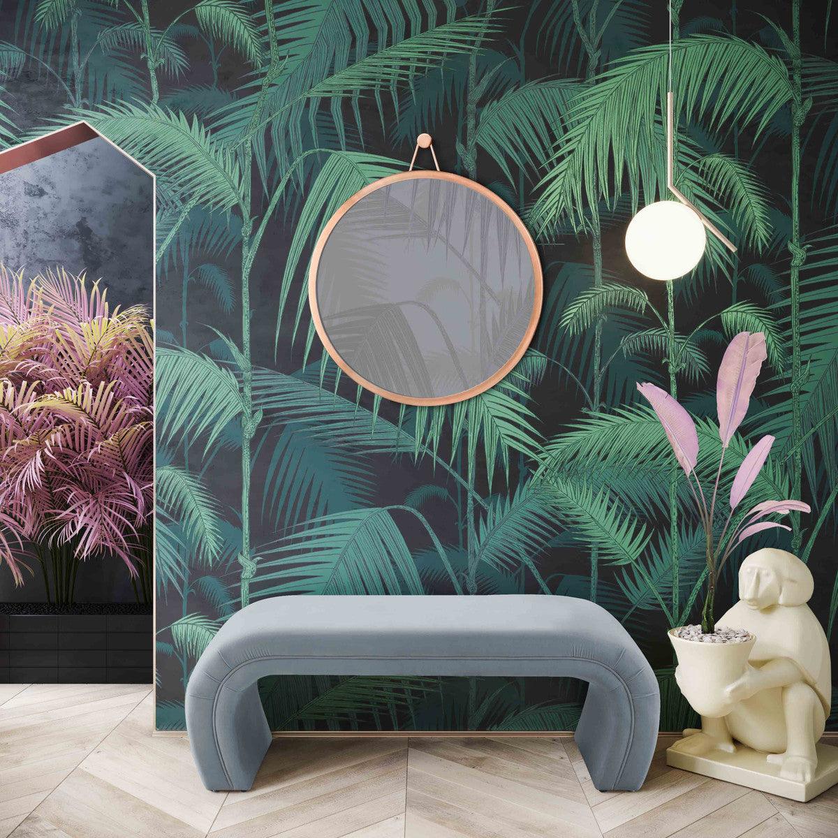 Kenny Sea Blue Velvet Bench
