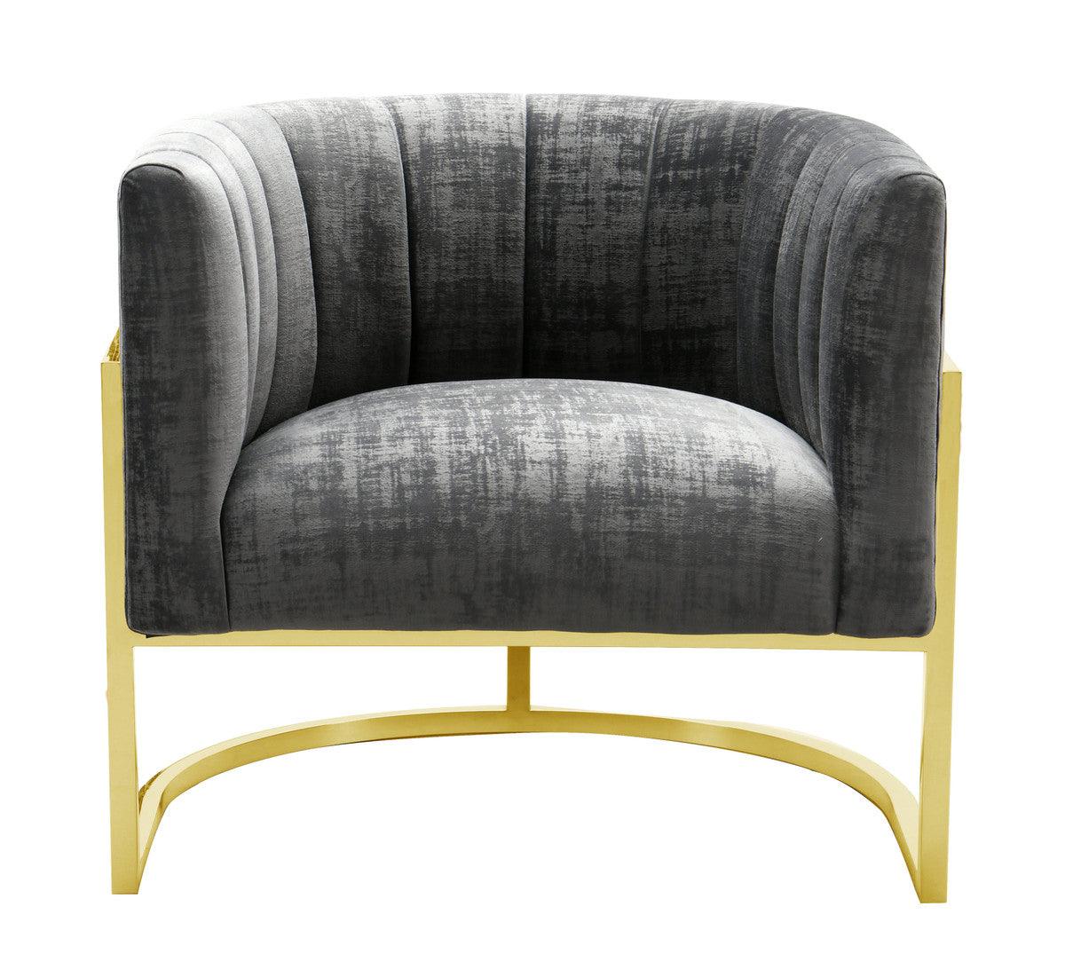 Chaise Magna Grey avec base dorée