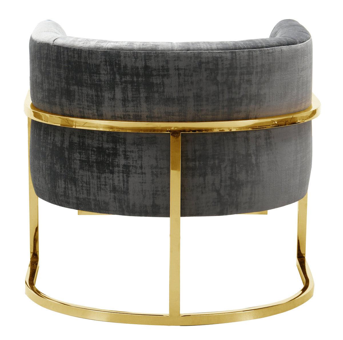 Chaise Magna Grey avec base dorée