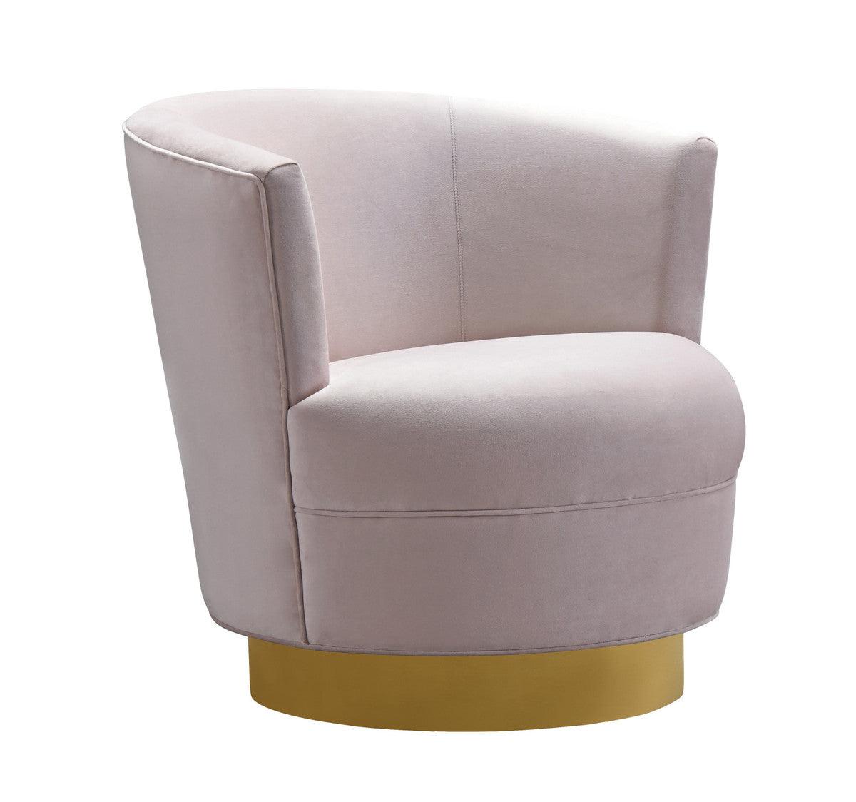 Chaise pivotante en velours Novak Blush