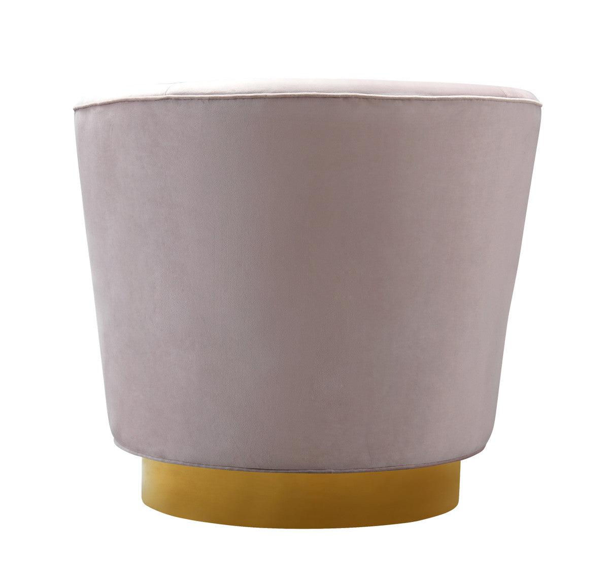Chaise pivotante en velours Novak Blush