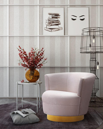 Chaise pivotante en velours Novak Blush