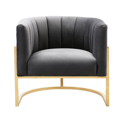 Chaise en velours gris Magna