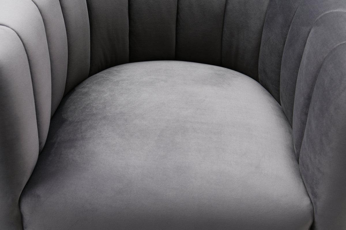 Chaise en velours gris Magna
