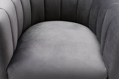 Chaise en velours gris Magna