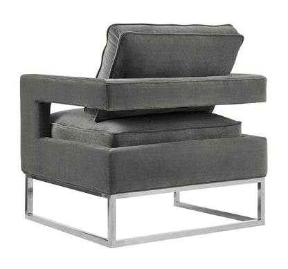 Chaise en velours gris Annabelle