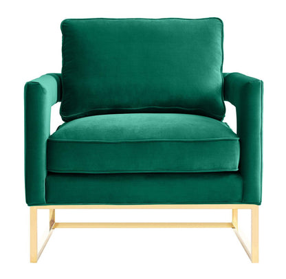 Chaise en velours vert Annabelle