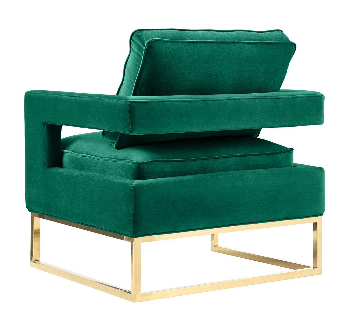 Chaise en velours vert Annabelle