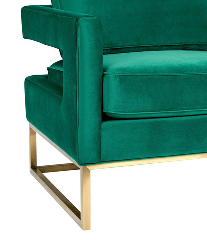 Chaise en velours vert Annabelle