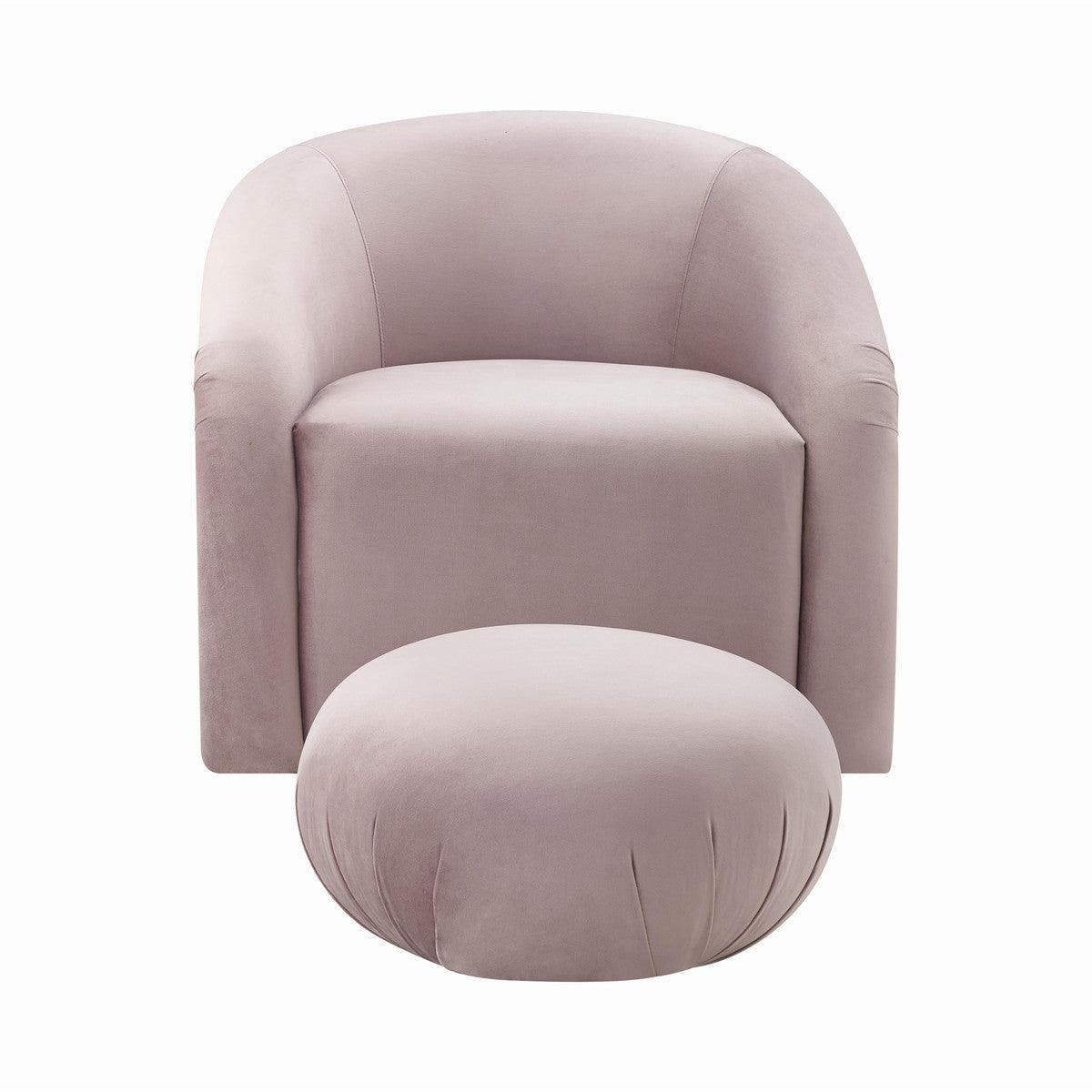 Ensemble chaise et pouf en velours mauve Bosh