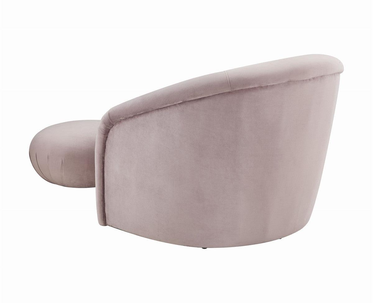 Ensemble chaise et pouf en velours mauve Bosh