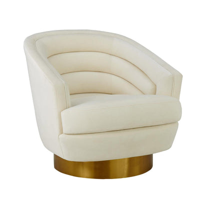 Chaise pivotante en velours crème Canova