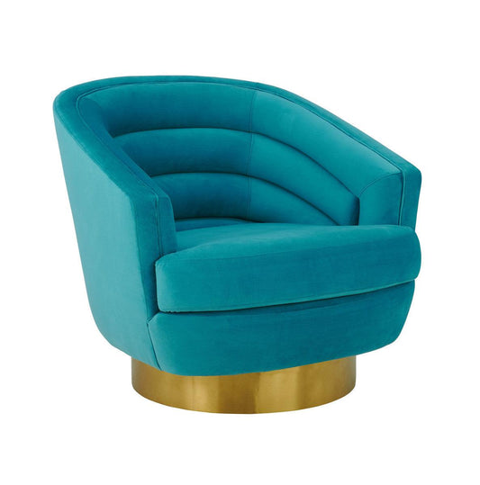 Chaise pivotante en velours bleu Canova