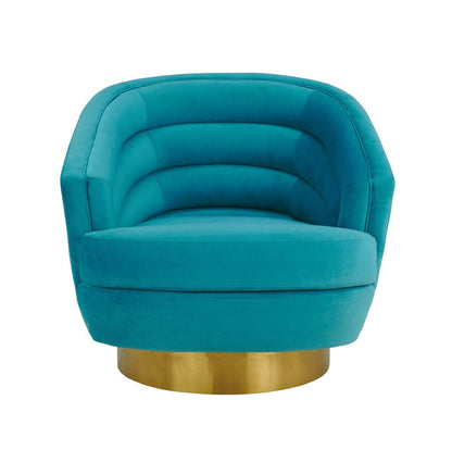 Chaise pivotante en velours bleu Canova
