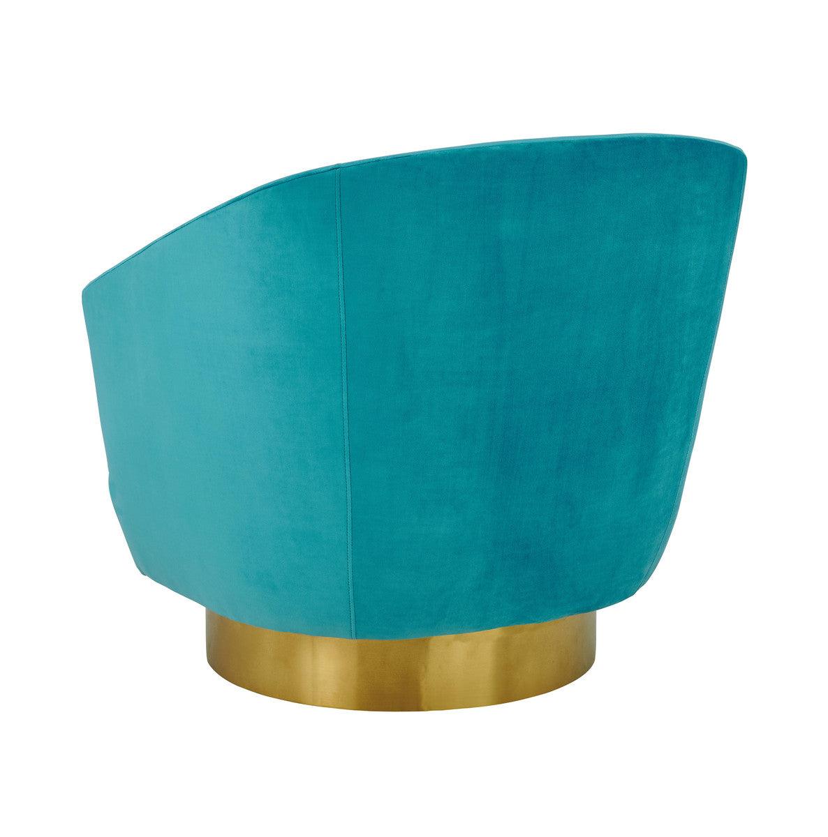 Chaise pivotante en velours bleu Canova