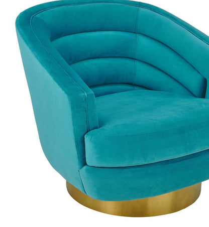 Chaise pivotante en velours bleu Canova