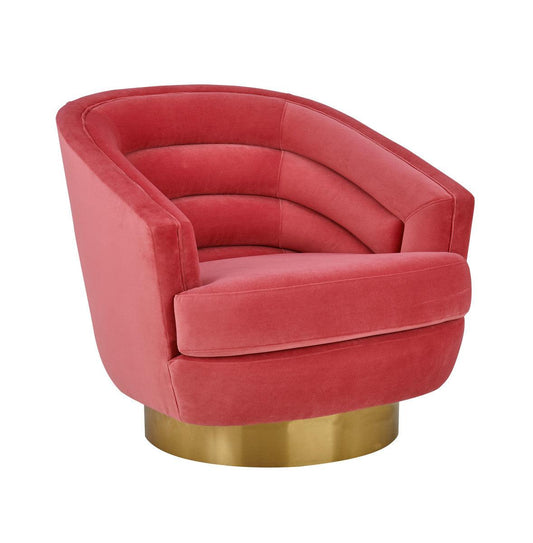 Chaise pivotante en velours rose vif Canova