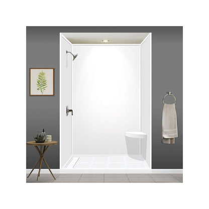 Siège de douche d'angle mural en surface solide Transolid Studio 14 po x 14 po - 14,5 x 14,25 x 3