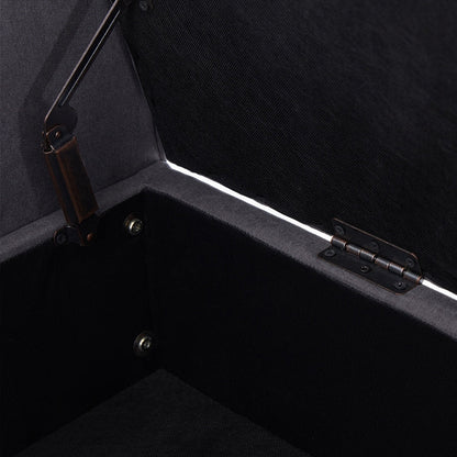 Banc de rangement rembourré, banc d'entrée avec dessus rabattable touffeté, 50,4 pouces