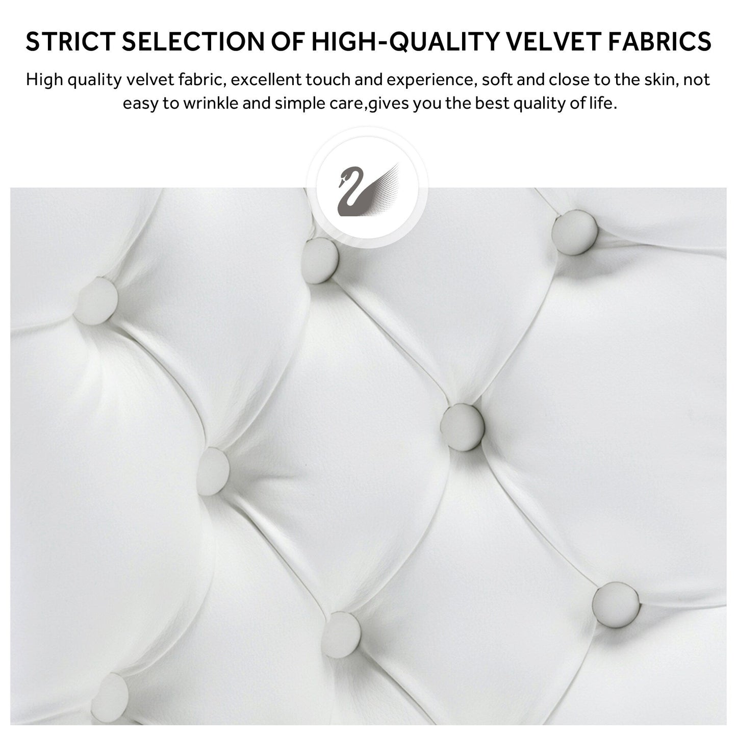 Chaise de salle à manger capitonnée en velours avec pieds en bois massif, lot de 6