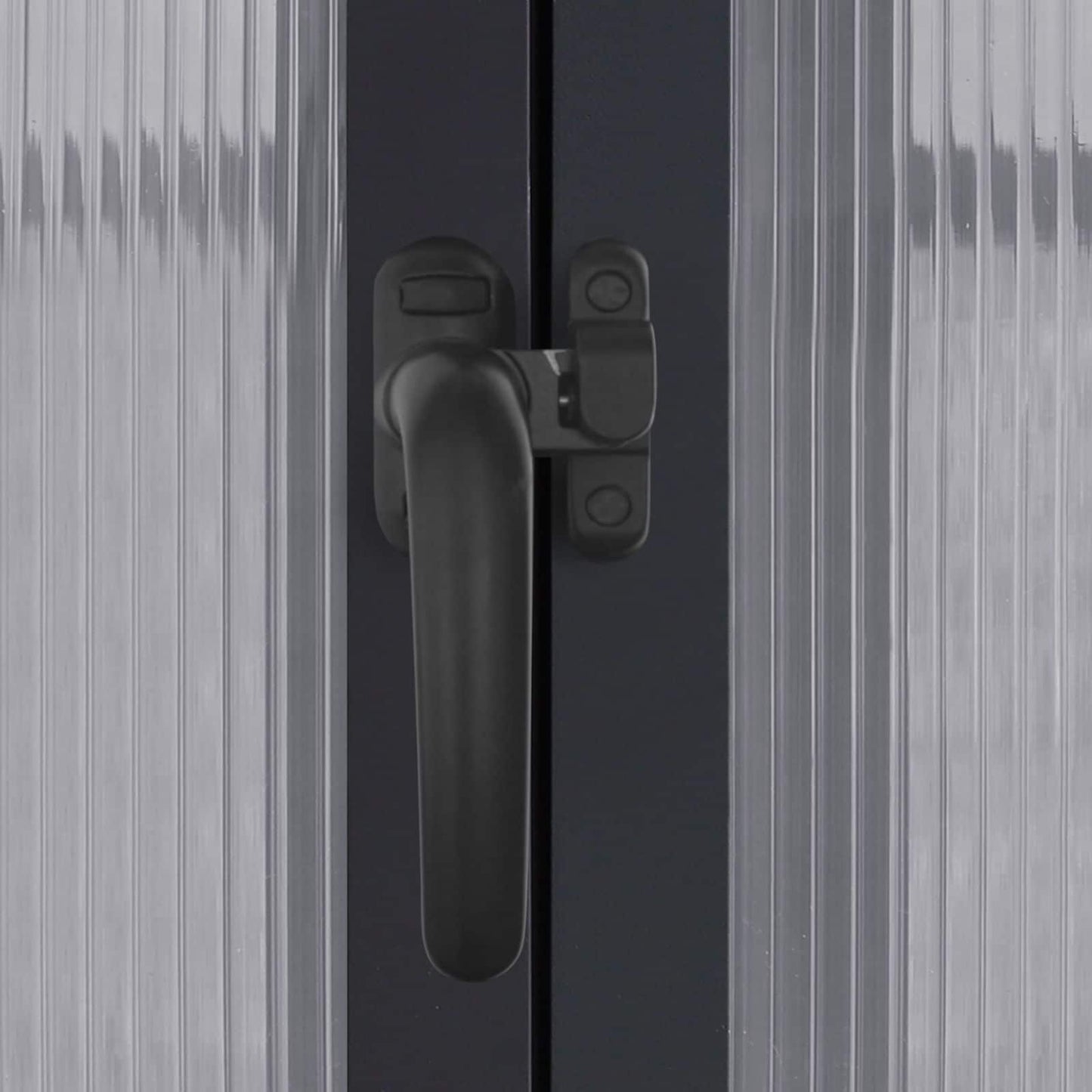 Serre de jardin en aluminium VEIKOUS avec ventilation de toit réglable et porte verrouillable, gris