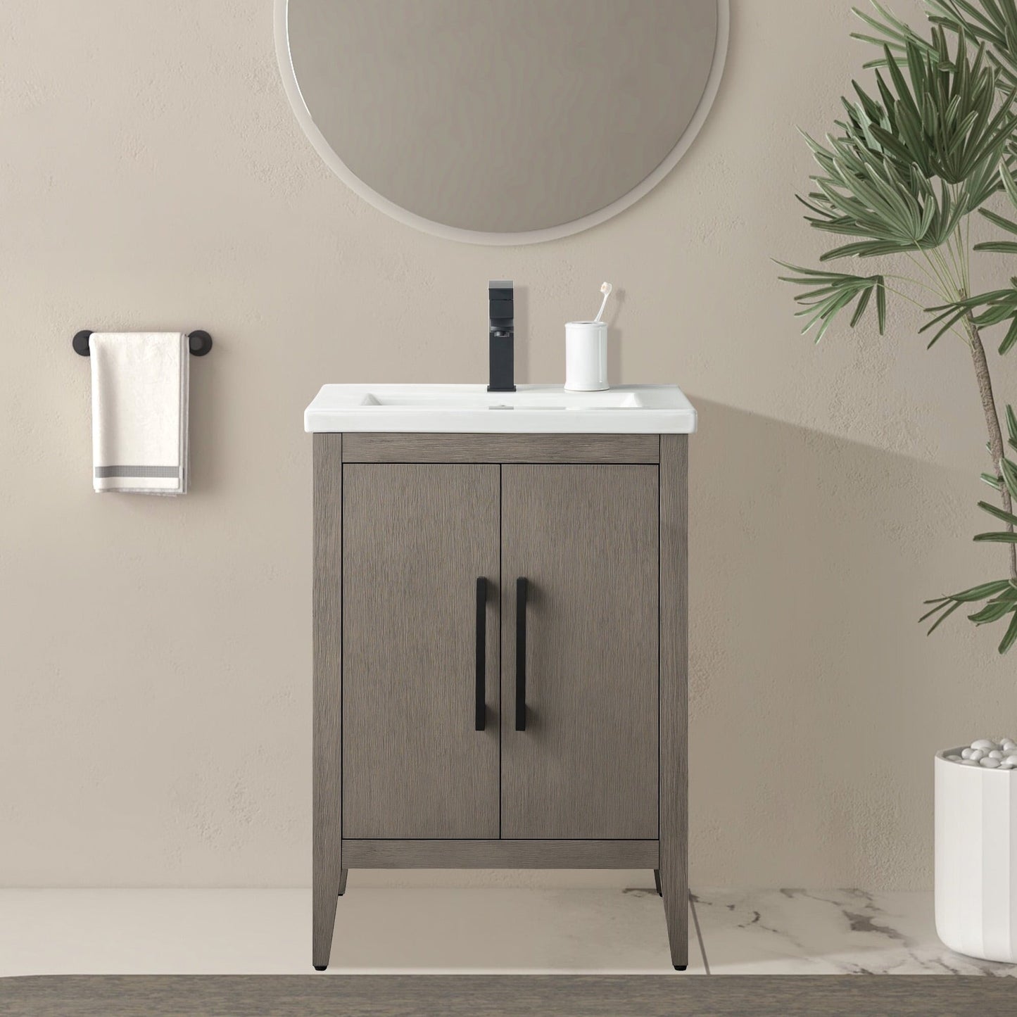 Meuble-lavabo simple Vanity Art 20, 24 ou 30 avec dessus en céramique