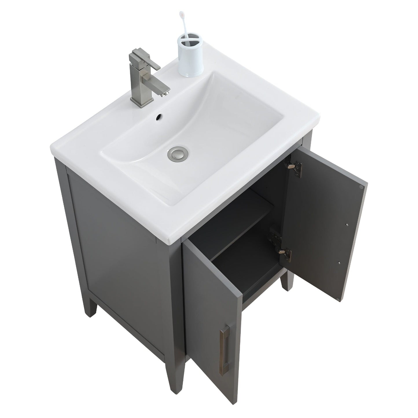 Meuble-lavabo simple Vanity Art 20, 24 ou 30 avec dessus en céramique