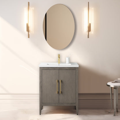 Meuble-lavabo simple Vanity Art 20, 24 ou 30 avec dessus en céramique