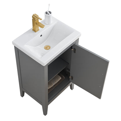 Meuble-lavabo simple Vanity Art 20, 24 ou 30 avec dessus en céramique