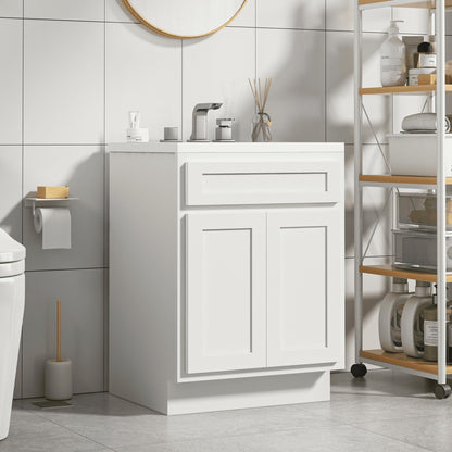 Meuble-lavabo simple en bois massif de 24 pouces de Vanity Art
