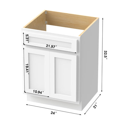 Meuble-lavabo simple en bois massif de 24 pouces de Vanity Art