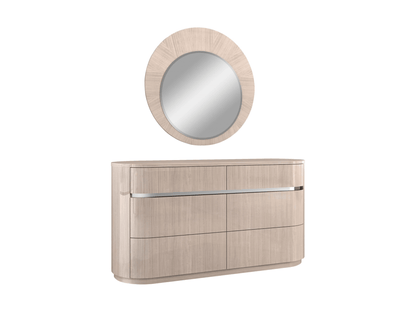 Miroir rond Dorothy beige