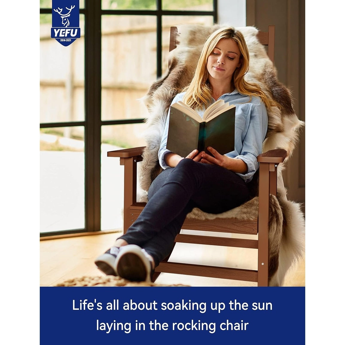 Chaise à bascule d'extérieur toutes saisons WINSOON, lot de 2