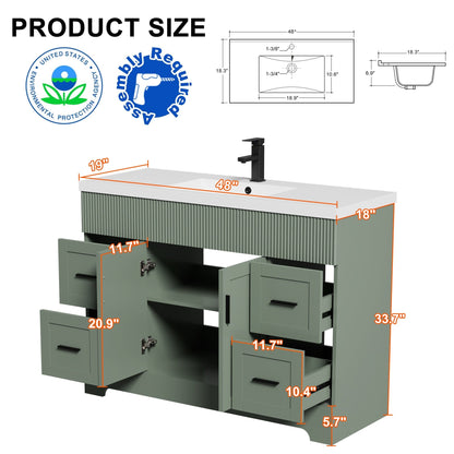 Ensemble de meuble-lavabo Wavy Line 30/36/48 avec lavabo et robinet