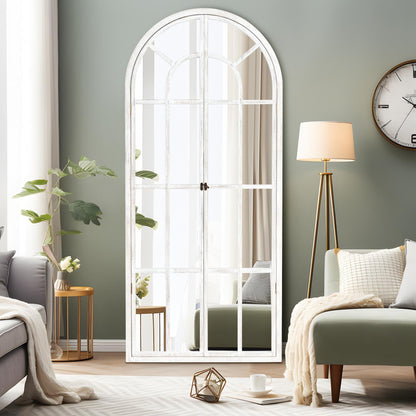 Miroir de fenêtre en bois arqué 71'' L x 31'' l