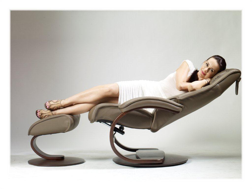 Fauteuil inclinable en cuir Admiral C en ciment 