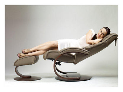 Fauteuil inclinable en cuir Admiral C en ciment 