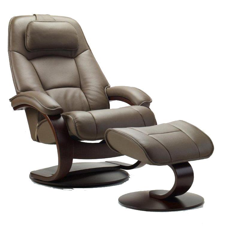 Fauteuil inclinable en cuir Admiral C en ciment 