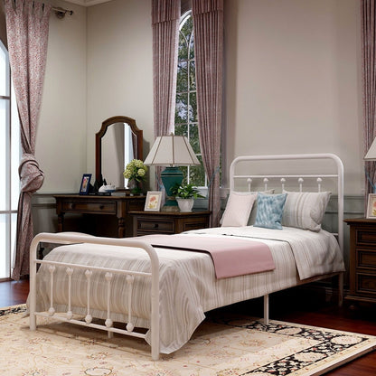 Cadre de lit plateforme en métal vintage simple Alazyhome, montage facile