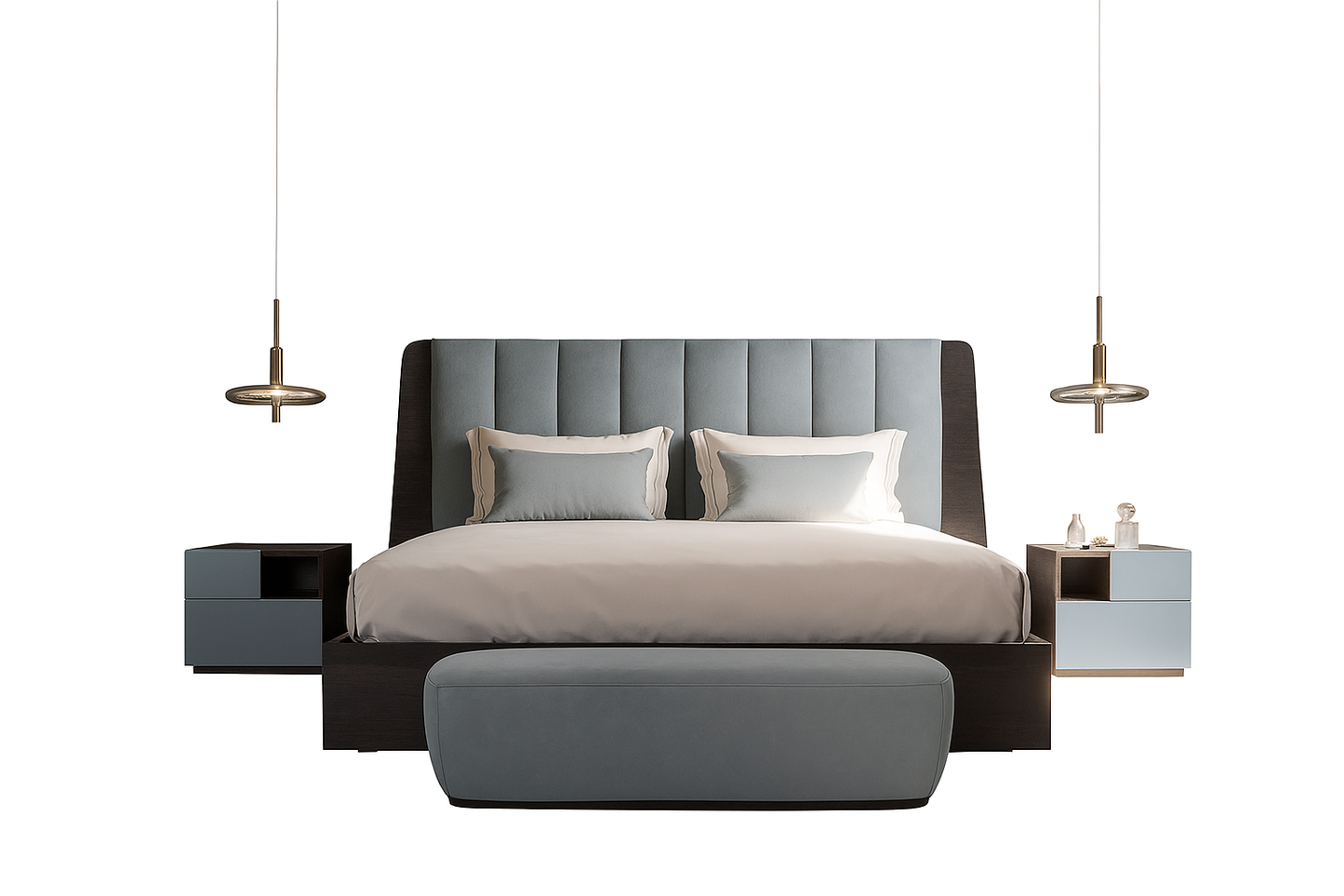 Ensemble de chambre Porticello avec tête de lit rembourrée