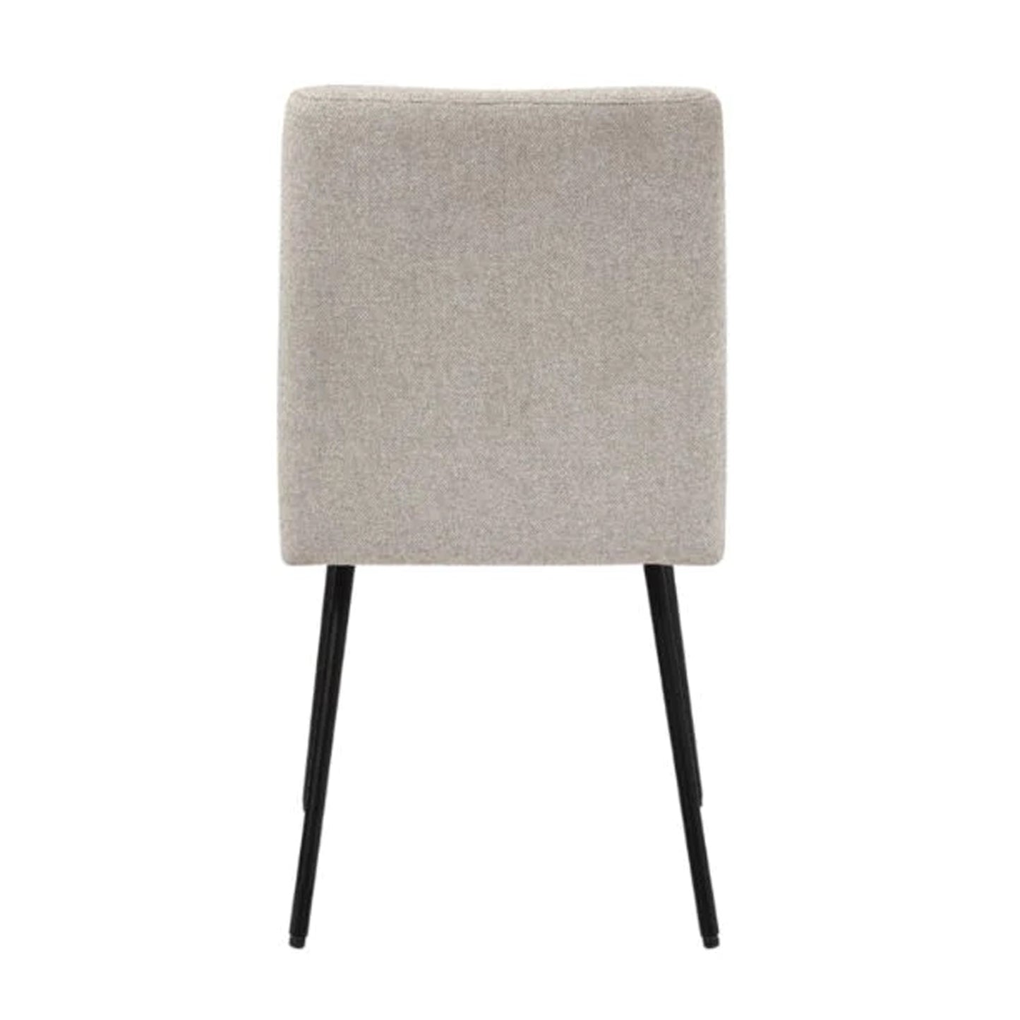 Chaise de salle à manger tissée beige avec pieds noirs