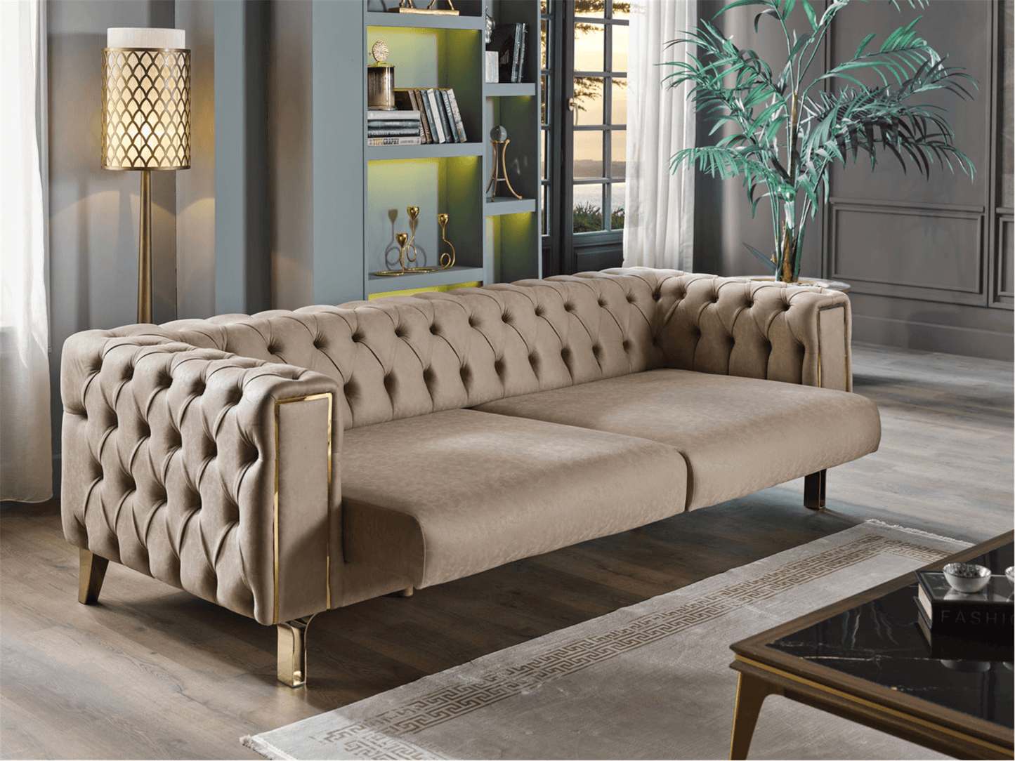 Canapé convertible en tissu de la collection Montenegro