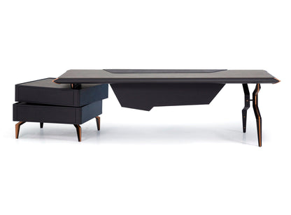 Table de direction Brooklyn avec table d'appoint/piédestal