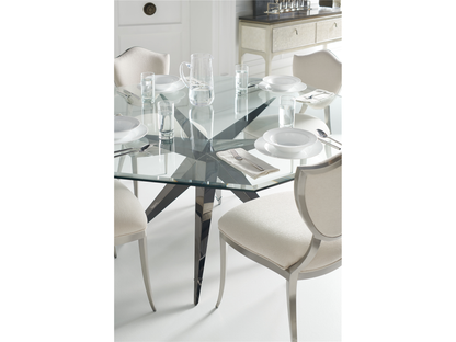 Chaise de salle à manger Babs Shield Me en chrome légèrement brossé