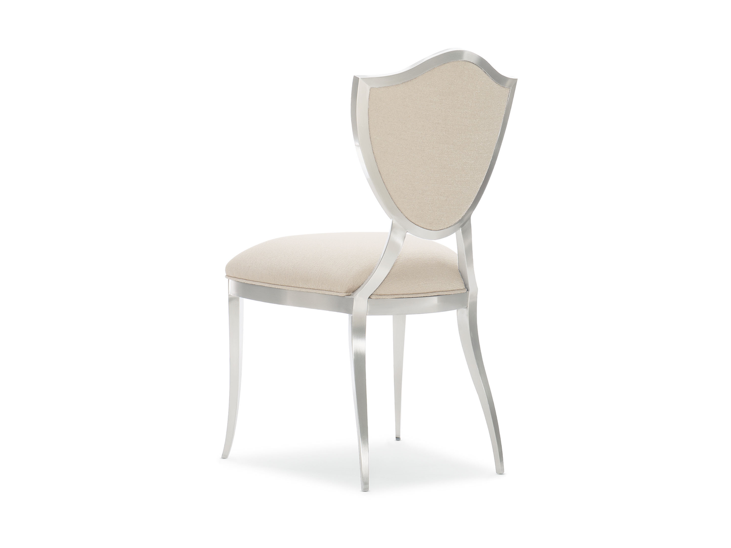 Chaise de salle à manger Babs Shield Me en chrome légèrement brossé