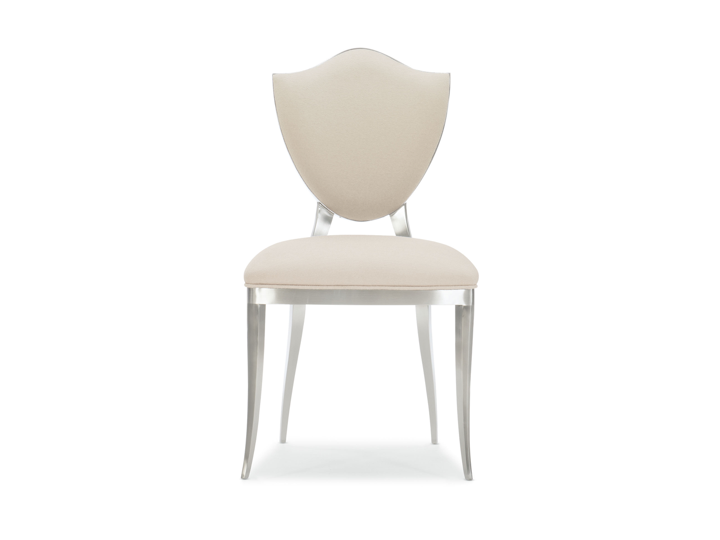Chaise de salle à manger Babs Shield Me en chrome légèrement brossé