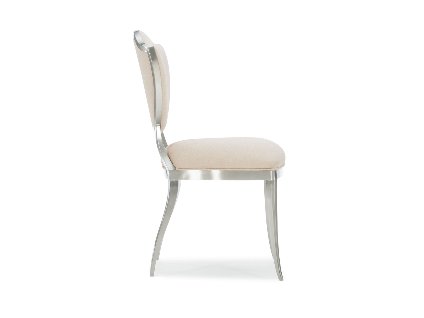 Chaise de salle à manger Babs Shield Me en chrome légèrement brossé